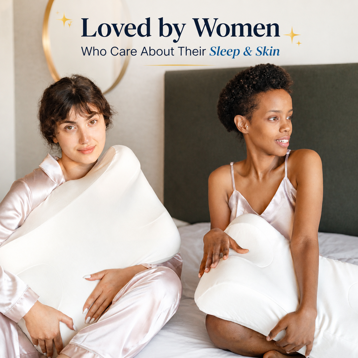 women using ergonomic beauty pillow showing comfort and better sleep quality