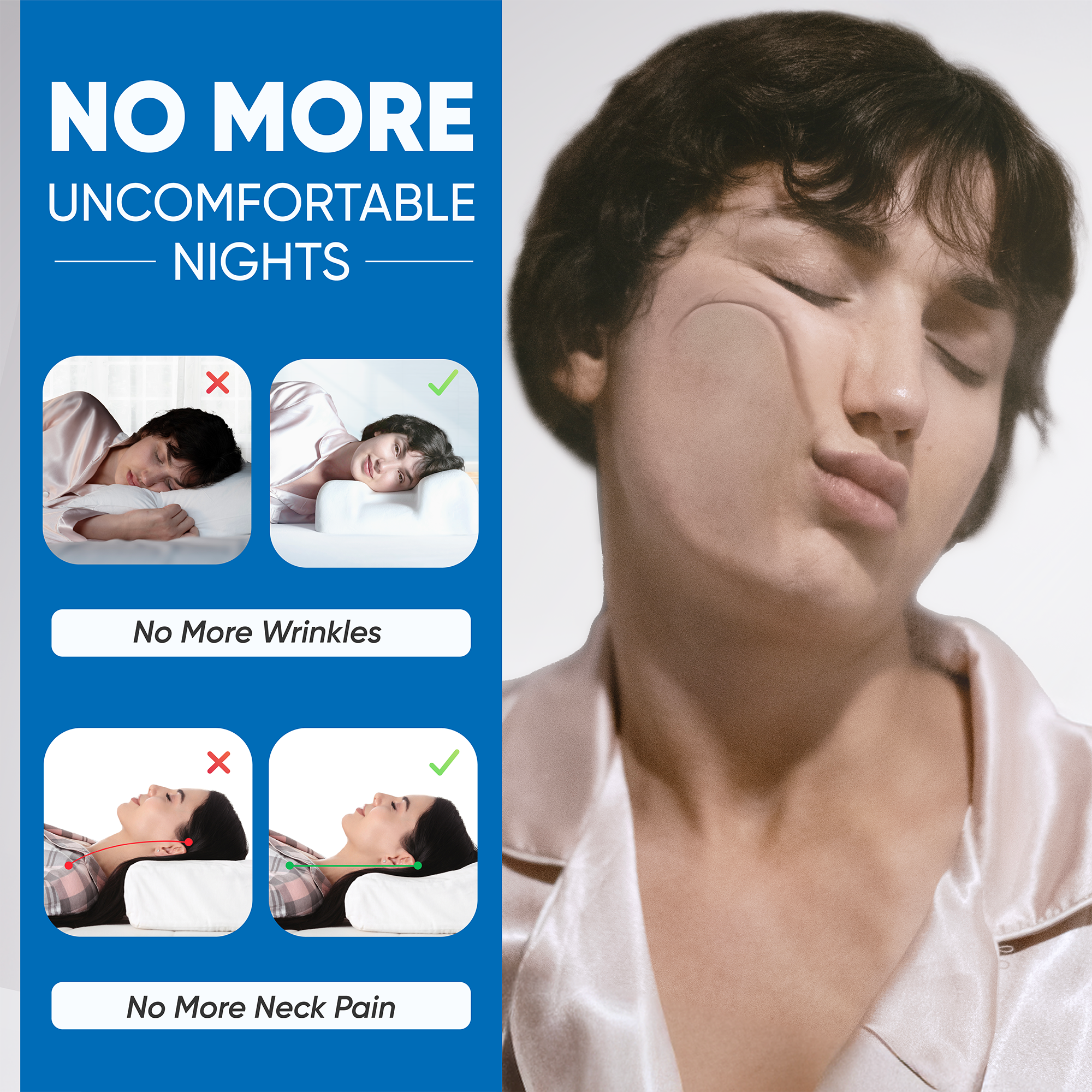 beauty pillow vs regular pillow for wrinkle prevention and neck pain relief